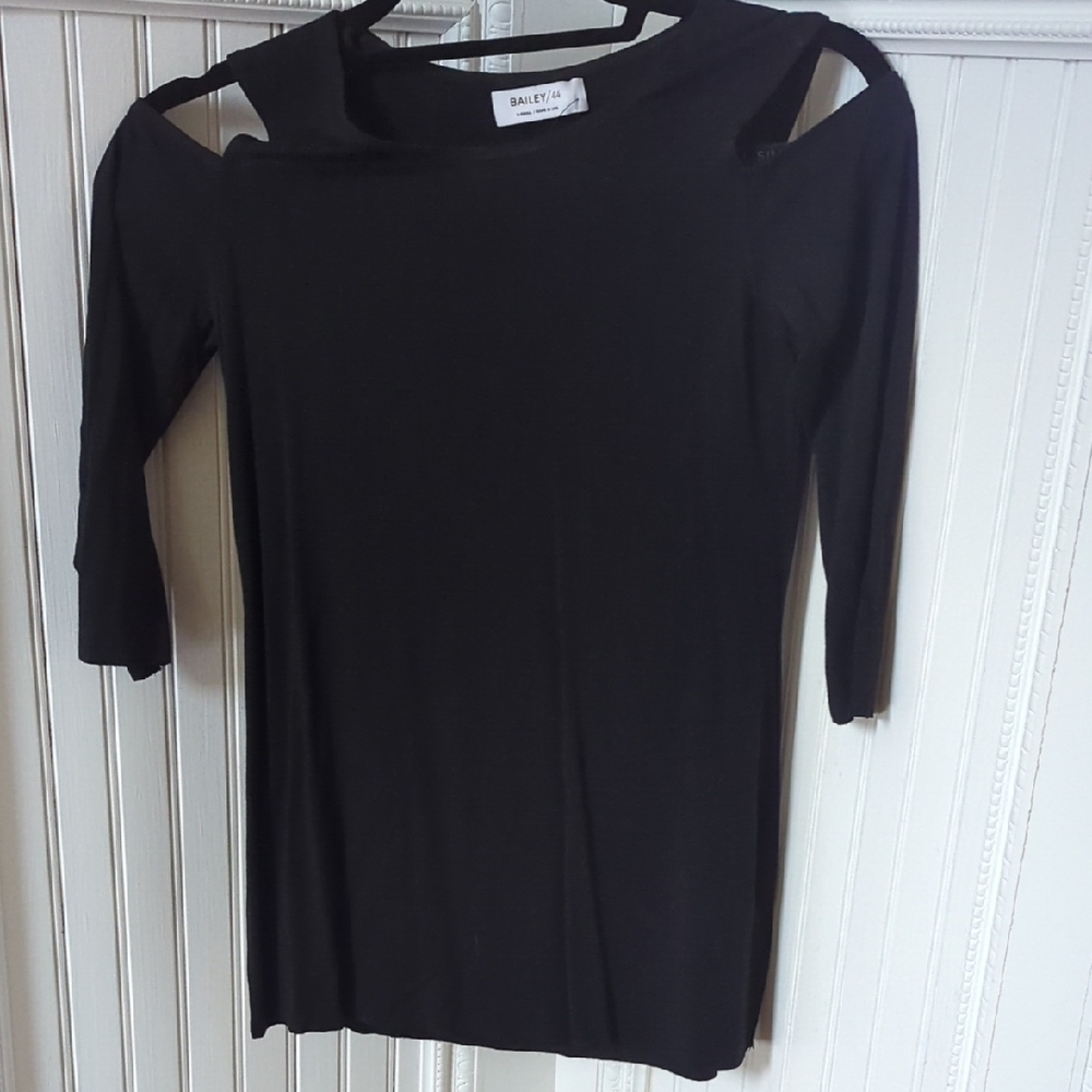 Bailey 44 Black Cutout Shoulder Top Size XS. NWT